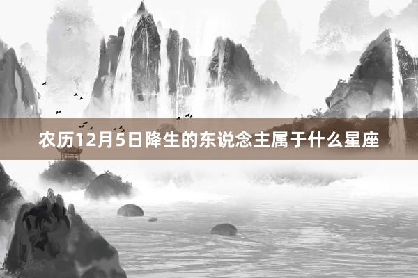 农历12月5日降生的东说念主属于什么星座